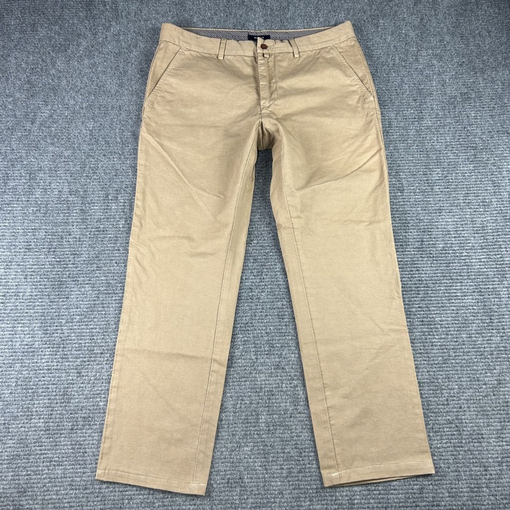 Gant Soho‎ Low Waist Narrow Fit Chino Pants Mens 34x34 Beige Khakis Trousers